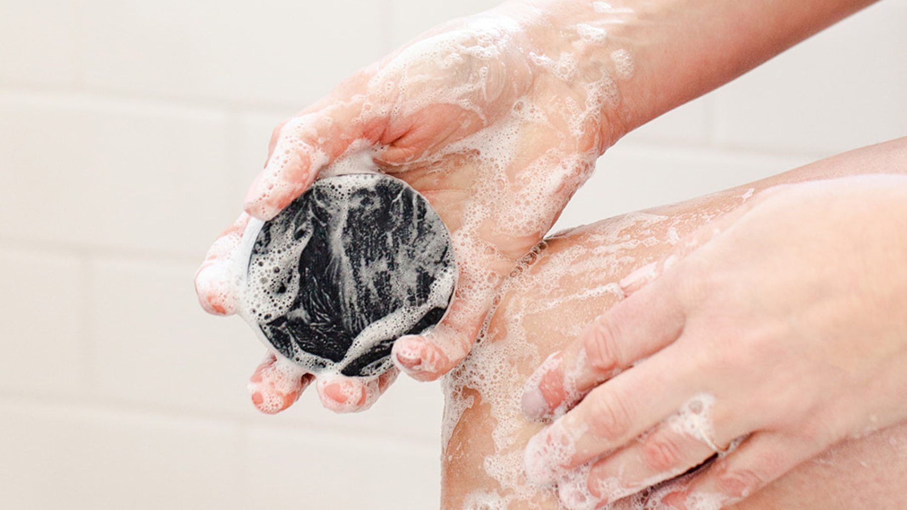 Wild Prairie Soap Company's Charcoal Rosa Soap made with activated bamboo charcoal