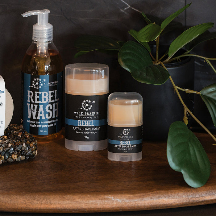 Selection of Wild Prairie Soap Company handmade soaps and bath and body gifts arranged for the holidays