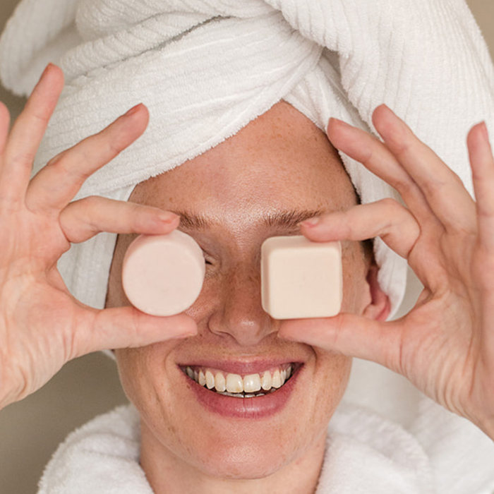 wild prairie natural shampoo bar in shower